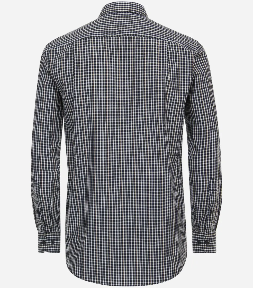 CASA MODA Sport comfort fit overhemd, chambray, blauw geruit