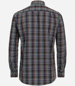 CASA MODA Sport comfort fit overhemd, dobby, rood geruit