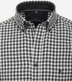 CASA MODA Sport comfort fit overhemd, flanel, antraciet geruit