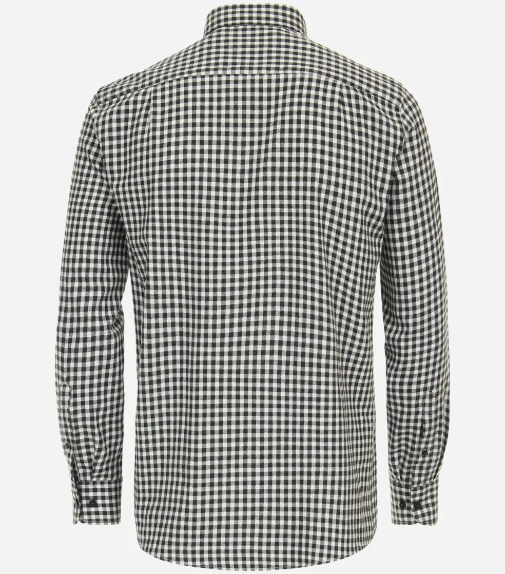 CASA MODA Sport comfort fit overhemd, flanel, antraciet geruit