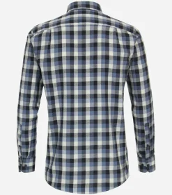 CASA MODA Sport comfort fit overhemd, flanel, blauw geruit