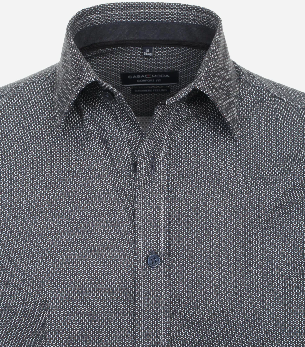 CASA MODA Sport comfort fit overhemd, flanel, bruin dessin