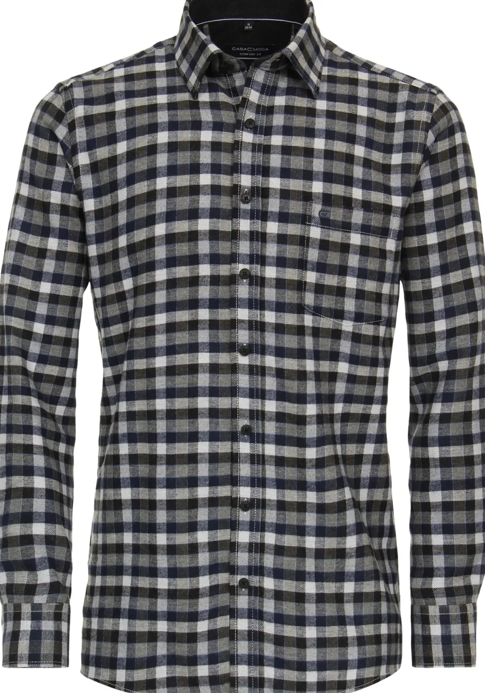 CASA MODA Sport comfort fit overhemd, flanel, groen geruit