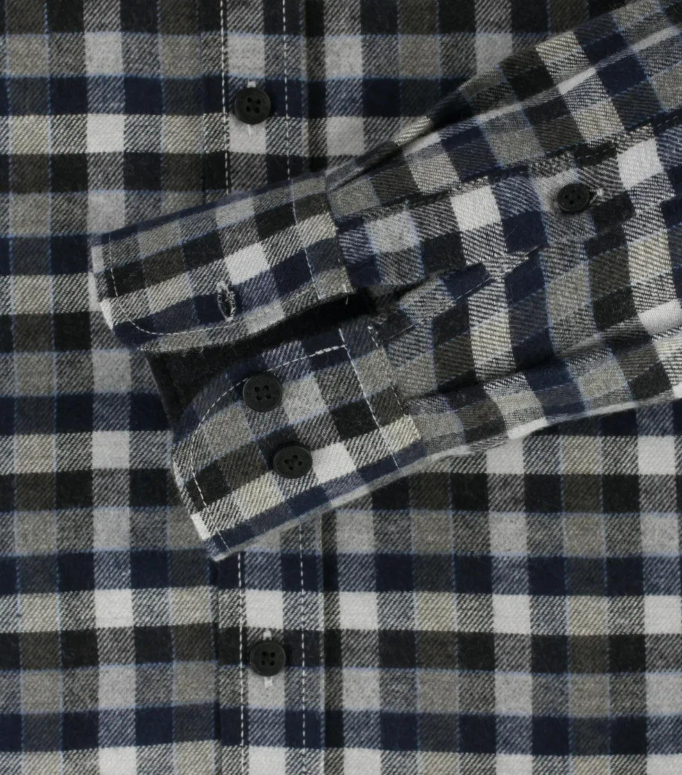 CASA MODA Sport comfort fit overhemd, flanel, groen geruit
