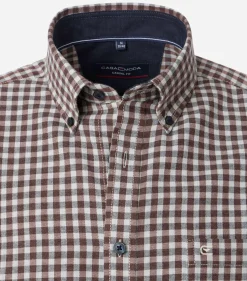 CASA MODA Sport comfort fit overhemd, flanel, bruin geruit