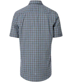 CASA MODA Sport comfort fit overhemd, korte mouw, chambray, blauw geruit