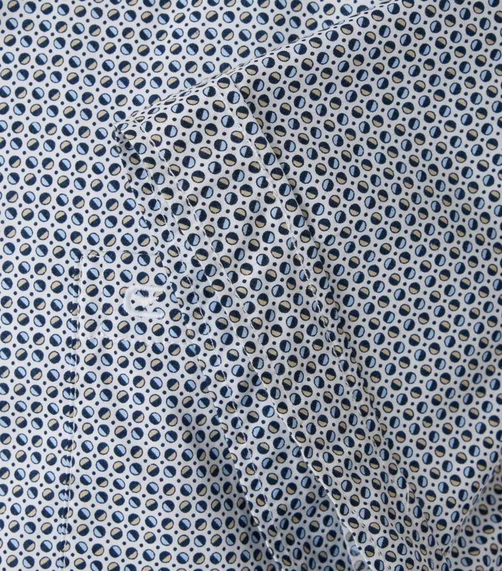 CASA MODA Sport comfort fit overhemd, korte mouw, popeline, blauw dessin
