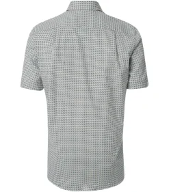 CASA MODA Sport comfort fit overhemd, korte mouw, popeline, blauw dessin