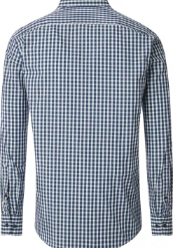 CASA MODA Sport comfort fit overhemd, popeline, blauw met groen en wit geruit