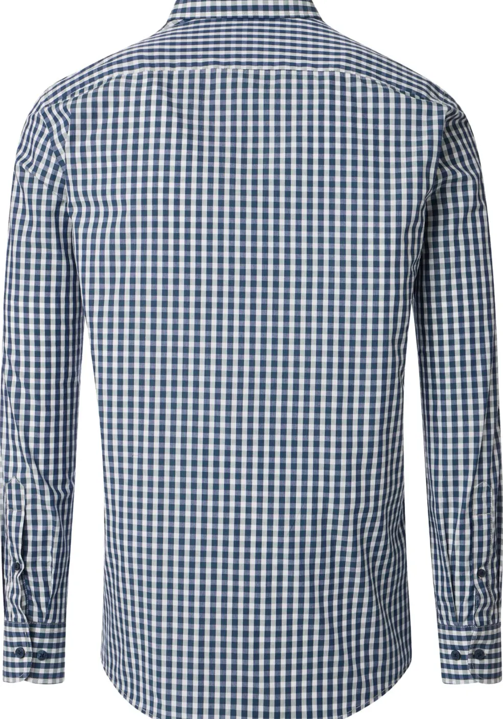 CASA MODA Sport comfort fit overhemd, popeline, blauw met groen en wit geruit