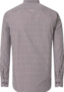 CASA MODA Sport comfort fit overhemd, popeline, blauw met wit en rood geruit