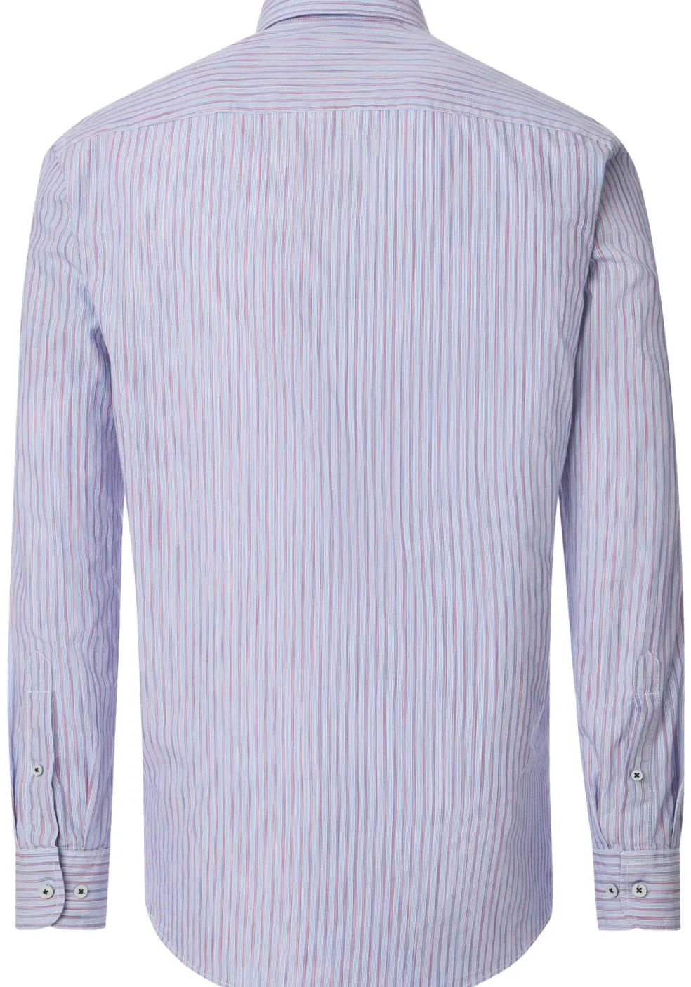 CASA MODA Sport comfort fit overhemd, popeline, blauw met wit en rood gestreept