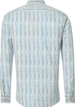 CASA MODA Sport comfort fit overhemd, popeline, blauw, groen en wit gestreept