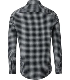 CASA MODA Sport comfort fit overhemd, flanel, blauw met grijs geruit