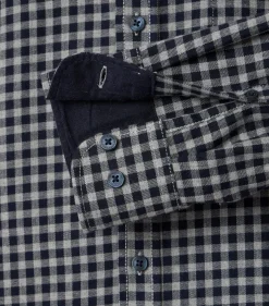 CASA MODA Sport comfort fit overhemd, flanel, blauw met grijs geruit