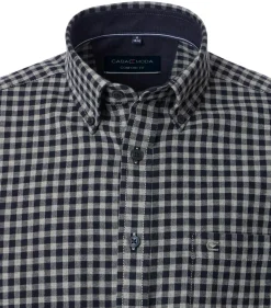 CASA MODA Sport comfort fit overhemd, flanel, blauw met grijs geruit