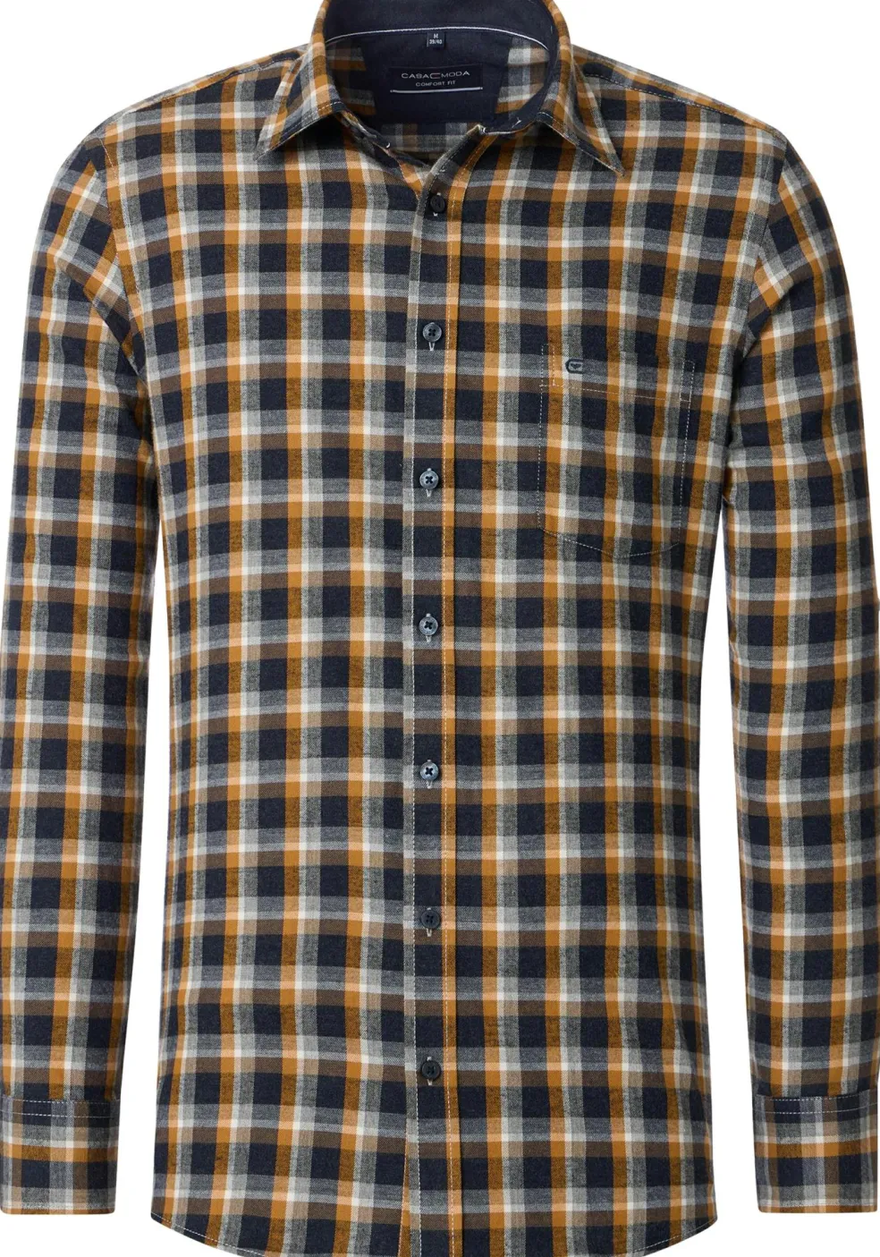 CASA MODA Sport comfort fit overhemd, flanel, blauw dessin