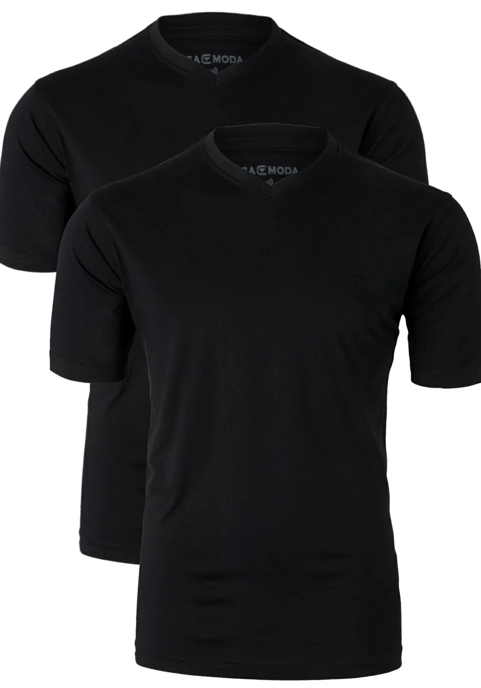 CASA MODA T-shirts (2-pack), V-neck, zwart