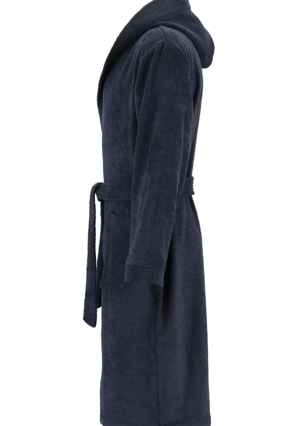 Ceceba heren badjas badstof, met capuchon, donkerblauw
