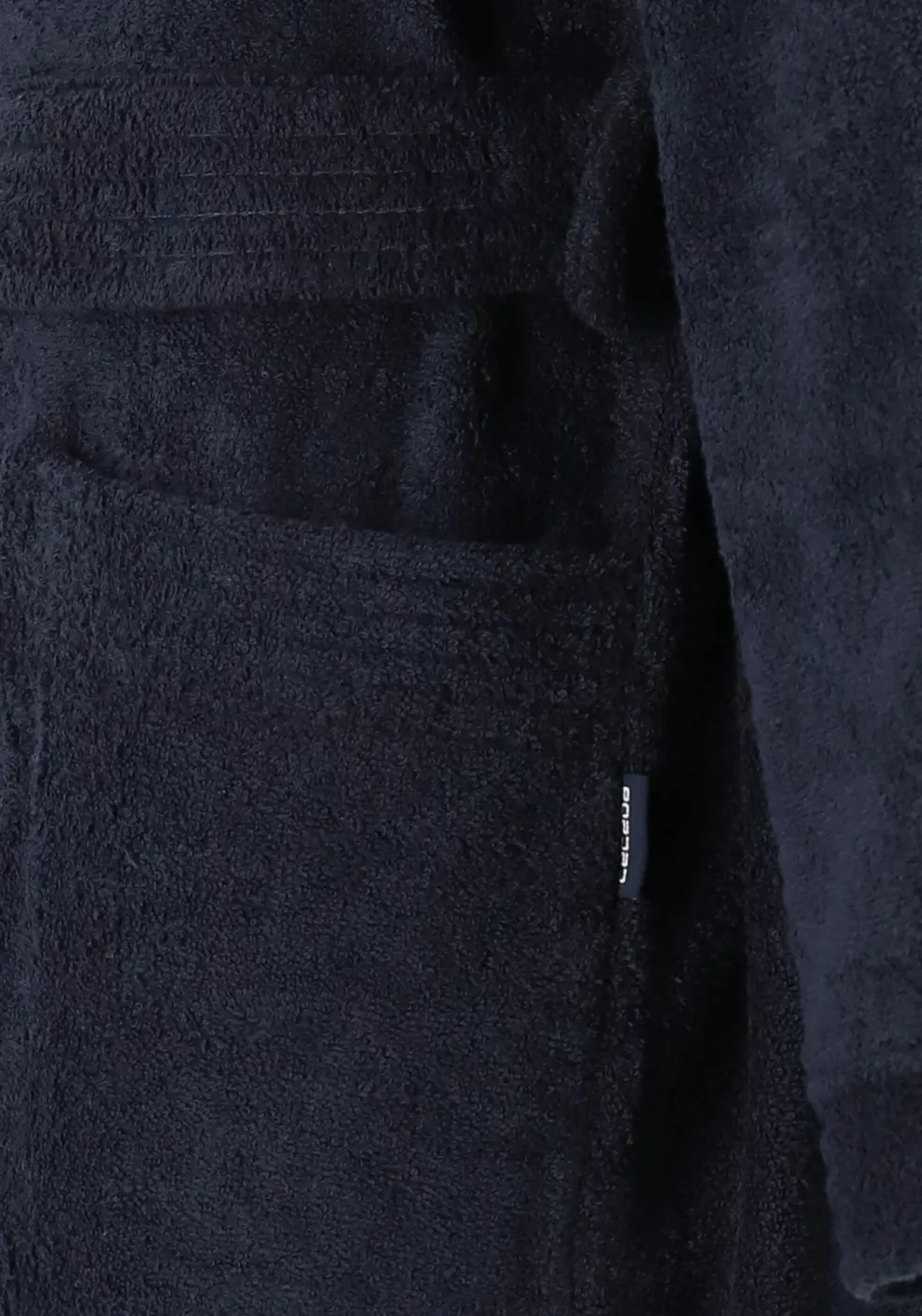 Ceceba heren badjas badstof, met capuchon, donkerblauw