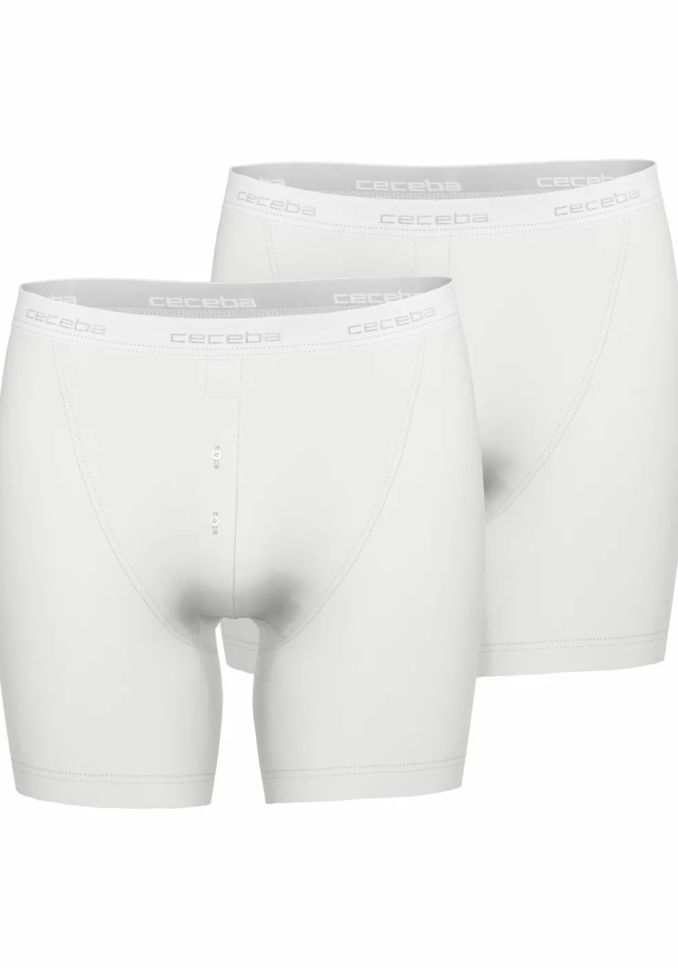 Ceceba heren boxer lang met gulp (2-pack), wit