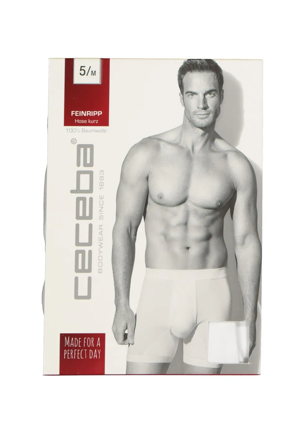 Ceceba heren boxer met gulp (1-pack), fijnrib, wit
