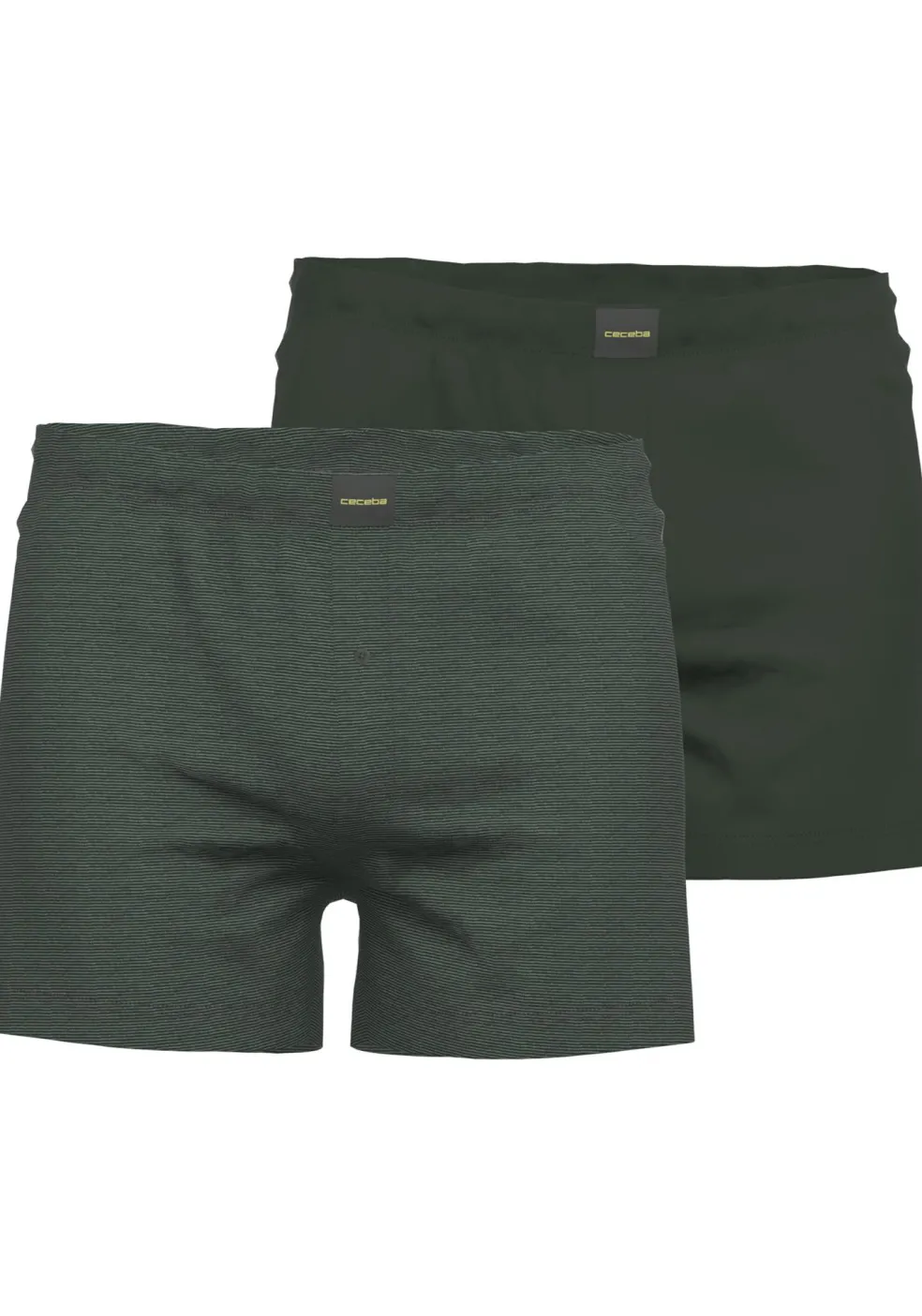 Ceceba heren boxershorts wijd model met gulp (2-pack), donkergrijs gestreept