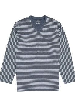 Ceceba heren pyjama, blauw met wit gestreept