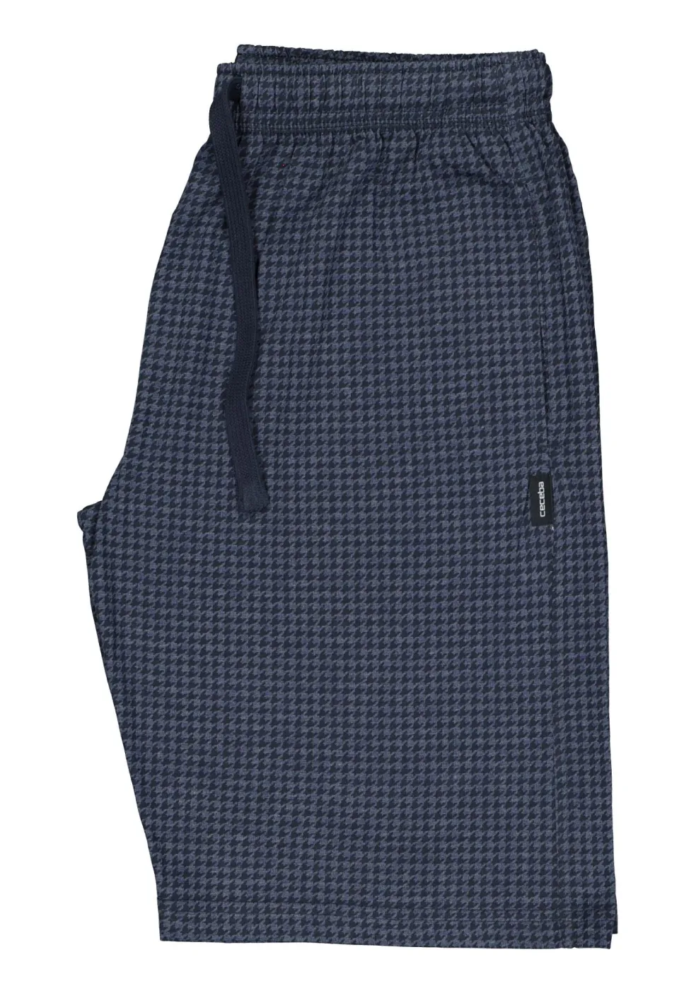 Ceceba heren pyjamabroek kort, blauw pied de poule