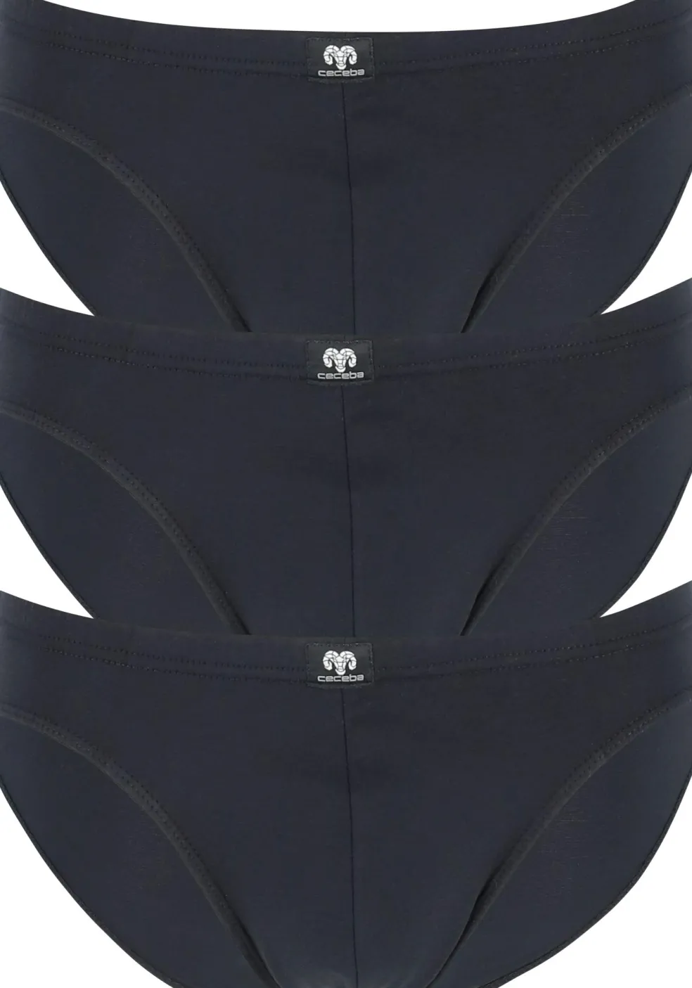 Ceceba heren slips buikmodel (3-pack), zwart