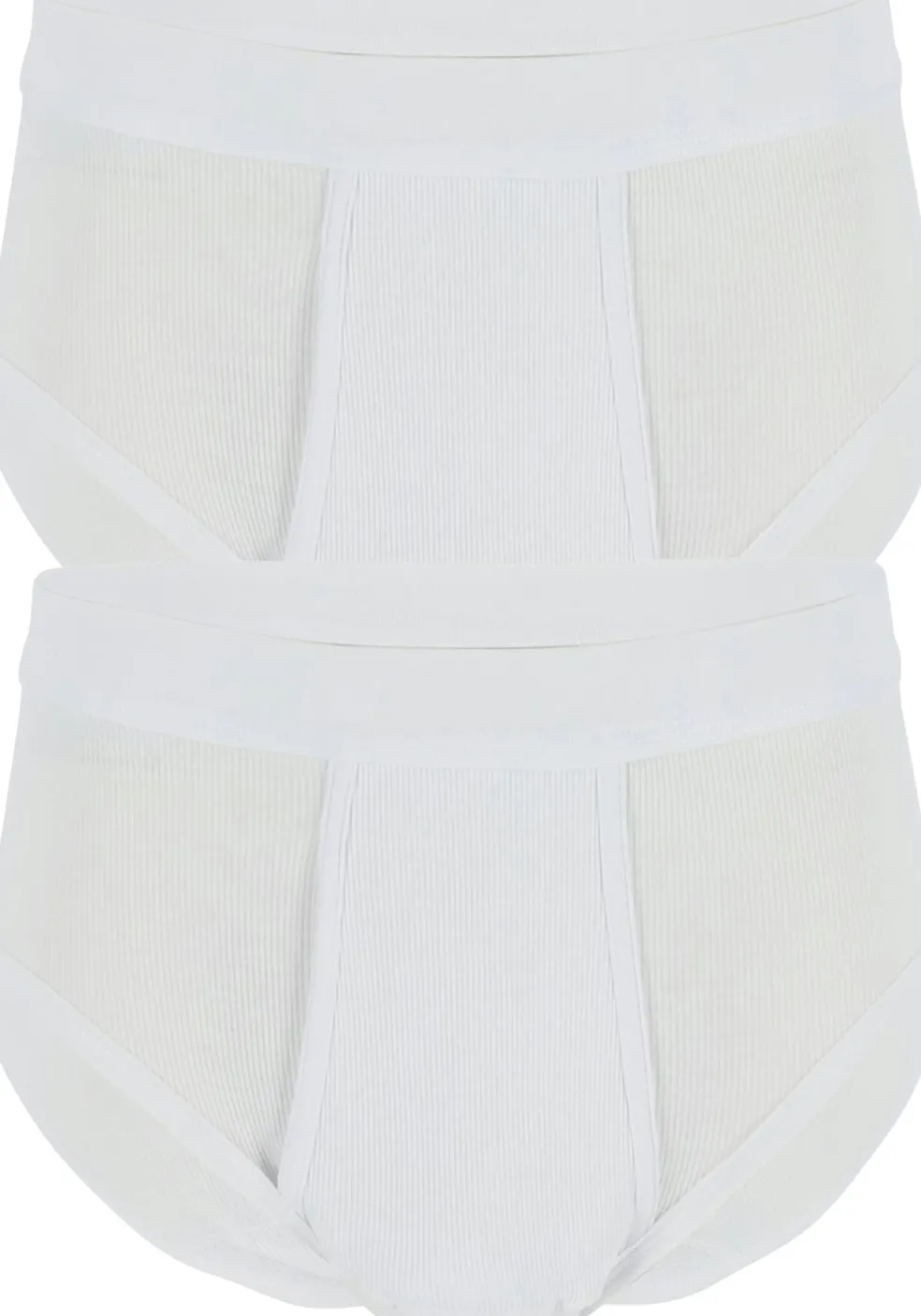 Ceceba heren slips met gulp, dubbelrib (2-pack), wit
