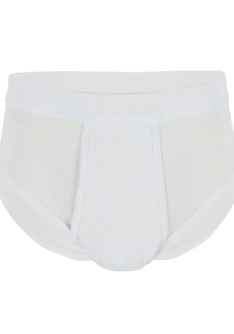 Ceceba heren slips met gulp, dubbelrib (2-pack), wit