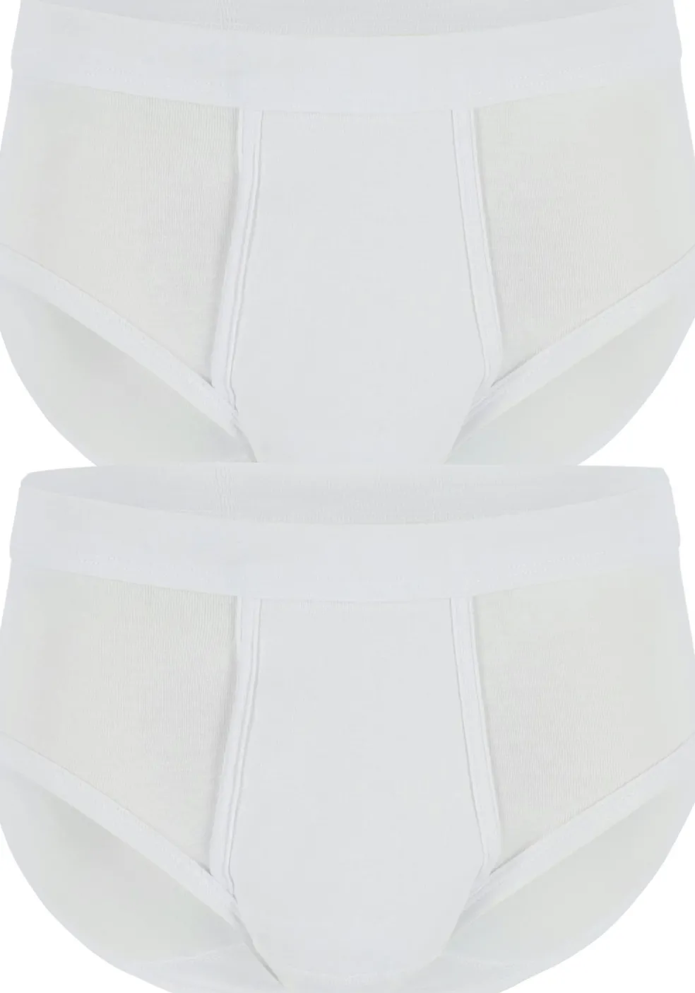 Ceceba heren slips met gulp, fijnrib (2-pack), wit