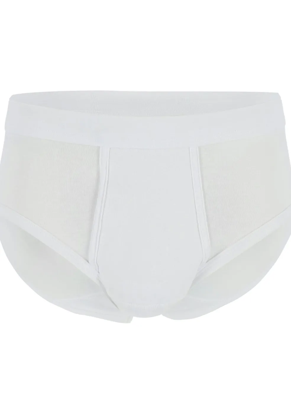 Ceceba heren slips met gulp, fijnrib (2-pack), wit