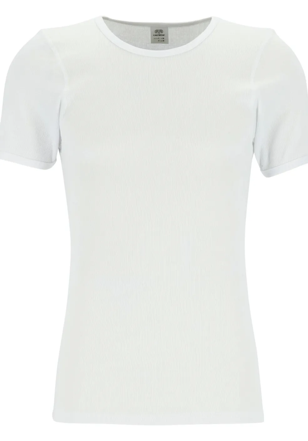 Ceceba heren T-shirt dubbelrib regular fit (1-pack), O-hals, wit
