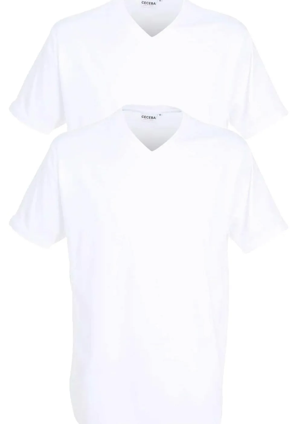 Ceceba heren T-shirt V-hals (2-pack), wit