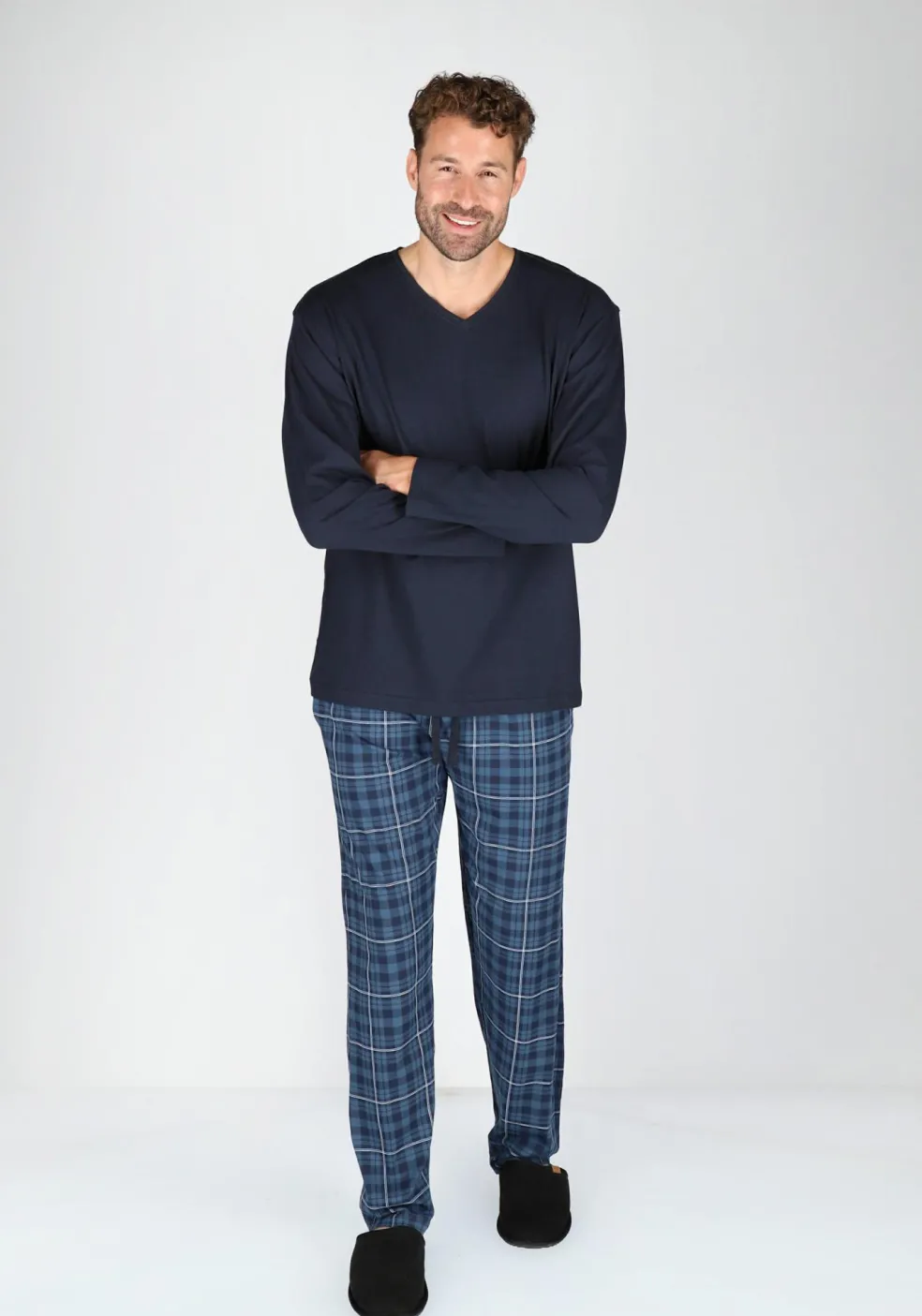 Ceceba pyjama of lounge T-shirt, lange mouw, blauw