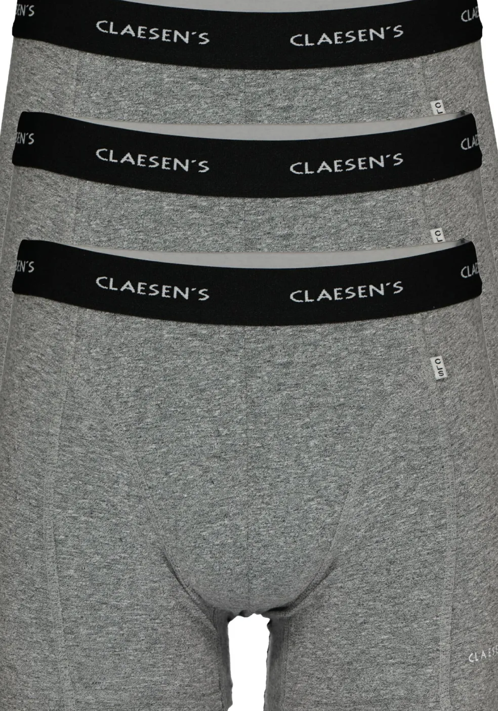 Claesen's Basics boxers (3-pack), heren boxers lang, grijs