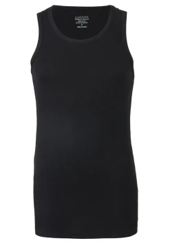 Claesen's Basics singlets (2-pack), heren rib ondershirts, zwart