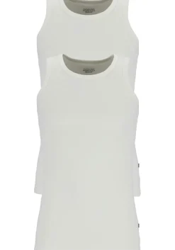 Claesen's Basics singlets (2-pack), heren rib ondershirts, wit