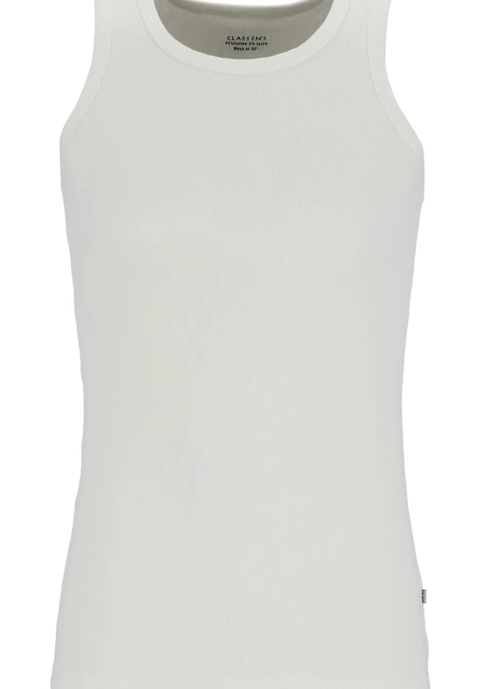 Claesen's Basics singlets (2-pack), heren rib ondershirts, wit