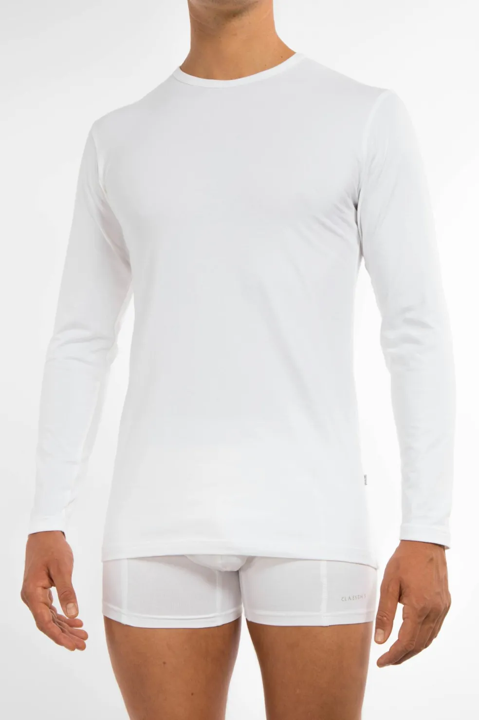 Claesen's Basics T-shirt (1-pack), heren T-shirt lange mouw, wit