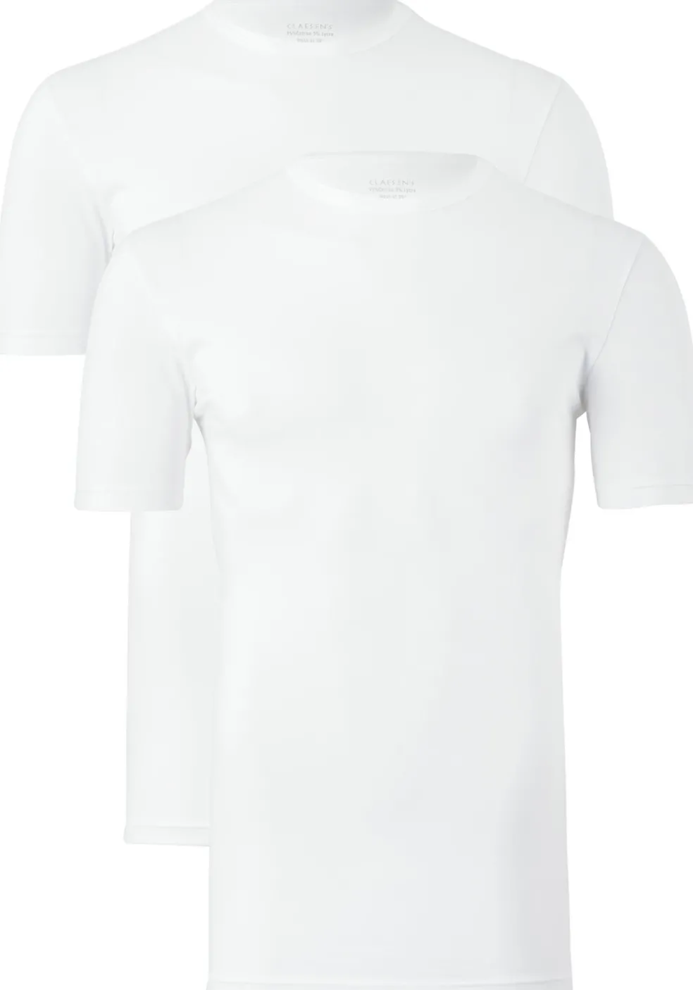 Claesen's Basics T-shirts (2-pack), heren T-shirts O-hals, wit