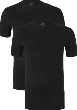 Claesen's Basics T-shirts (2-pack), heren T-shirts O-hals, zwart