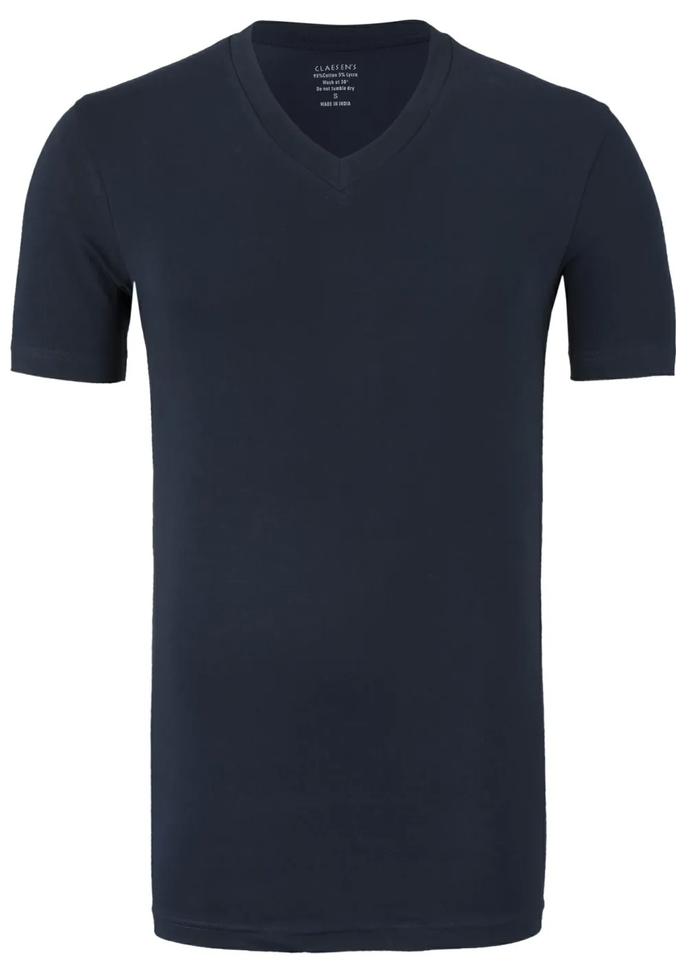 Claesen's Basics T-shirts (2-pack), heren T-shirts V-hals, blauw