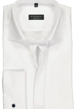 ETERNA comfort fit overhemd, dubbele manchet, niet doorschijnend twill heren overhemd, wit
