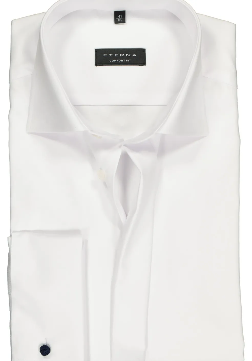 ETERNA comfort fit overhemd, dubbele manchet, niet doorschijnend twill heren overhemd, wit