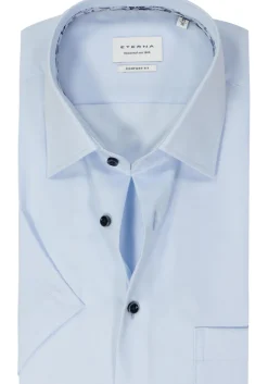 ETERNA comfort fit overhemd korte mouw, Oxford, lichtblauw
