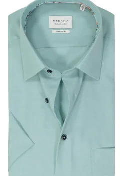 ETERNA comfort fit overhemd korte mouw, Oxford, turquoise
