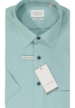 ETERNA comfort fit overhemd korte mouw, Oxford, turquoise